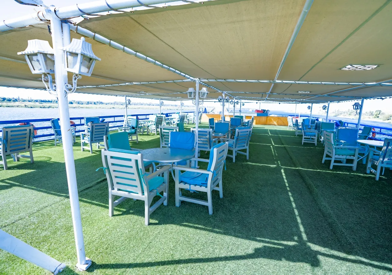 Sun deck of the MS Monica Nile Cruise Nile cruise